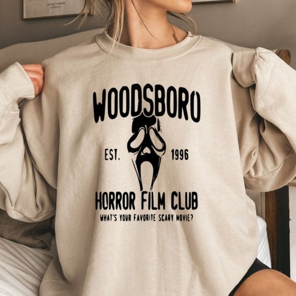 Woodsboro Horror Club Scream Ghost Thriller Horror Scary Sweater - Picture 1 of 1